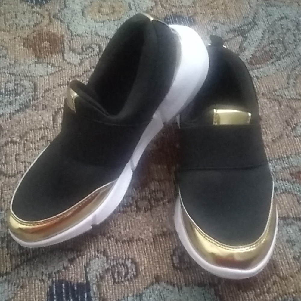 Black & gold shoes